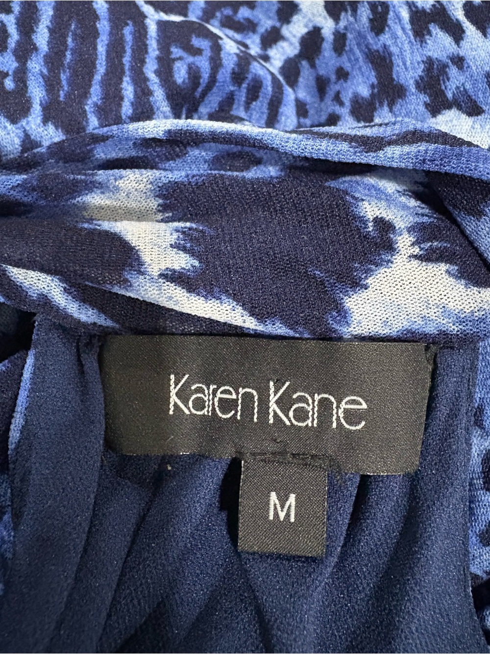 Karen Kane Blue Animal Print Halter Tank Top - Picture 5 of 6